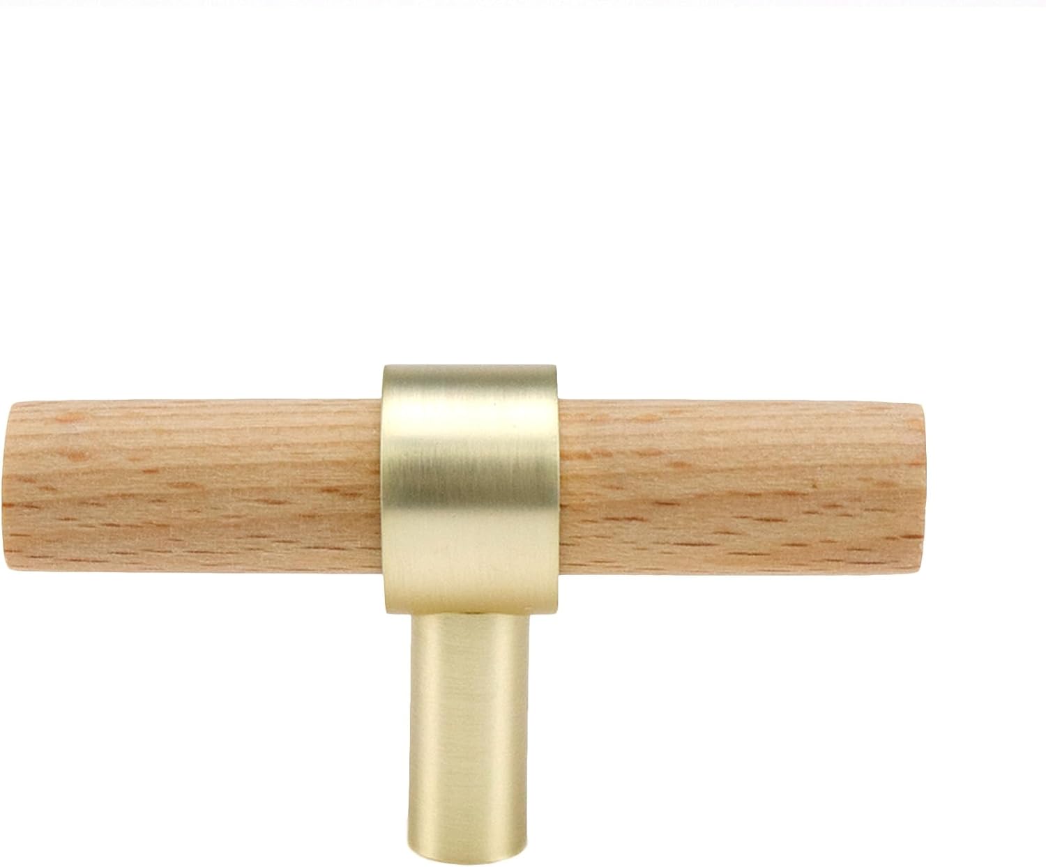 2 pomos de madera de haya para gabinetes, muebles, armarios, armarios, cajones, tiradores de madera marrón oscuro con tornillo para cocina,