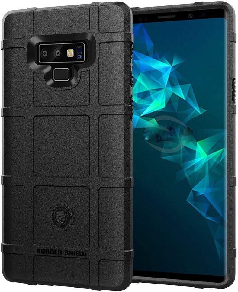 Para Note 9 Caso, (Rugged Shield Series) TPU Grueso Sólido Armadura Rough Armor Funda Protectora Táctica Para Galaxy Note 9 (6.4 pulgadas) – Negro