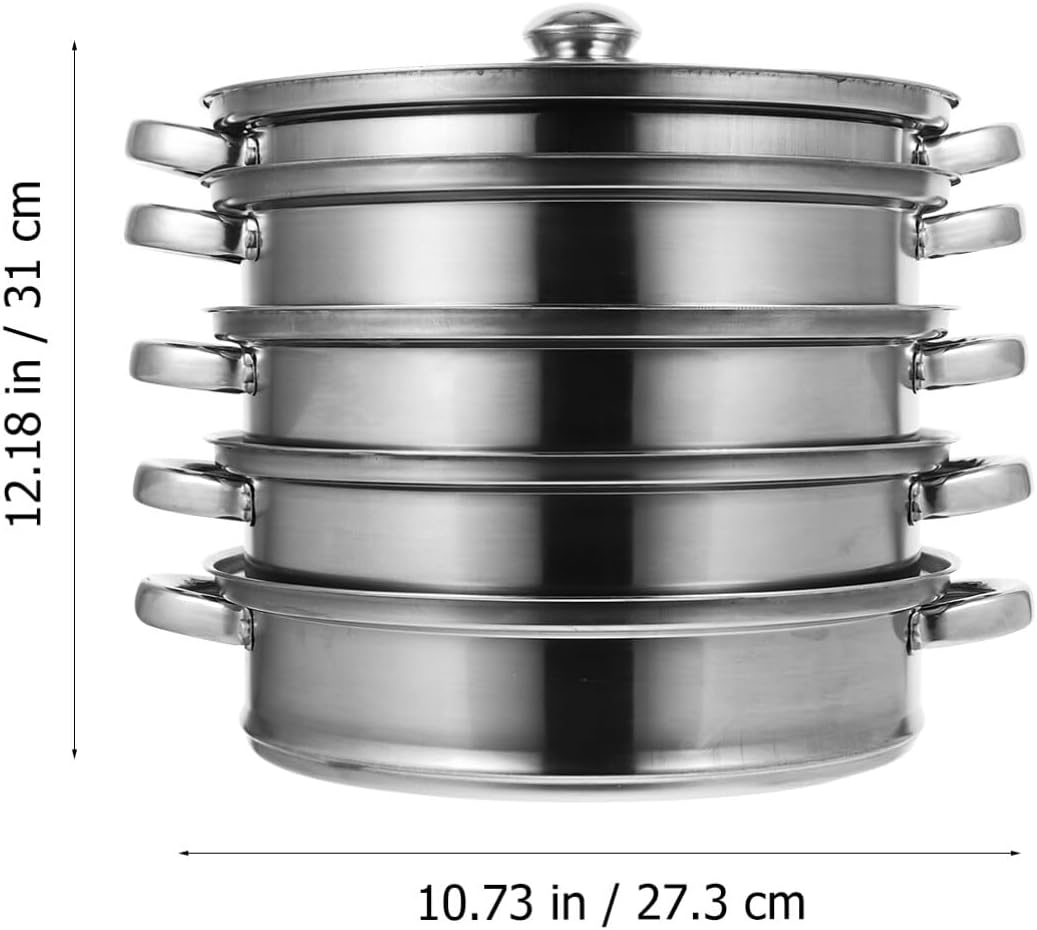 Angoily Vaporizador de alimentos Verduras asiáticas Olla grande Olla de sopa grande Ollas Utensilios de cocina Juegos de vapor para cocinar