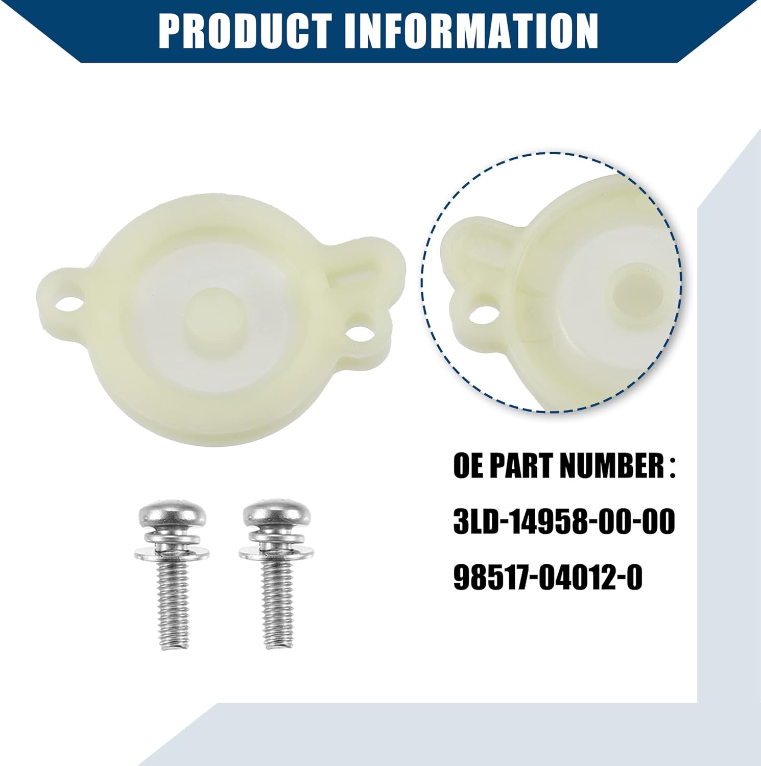 3LD-14958-00-00  Cubierta de diafragma interiorcarburador para Yamaha Road Star 1600 1700 XV1600 XV1700 1999-2007  Plástico Metal  1 juegoNegro Beige