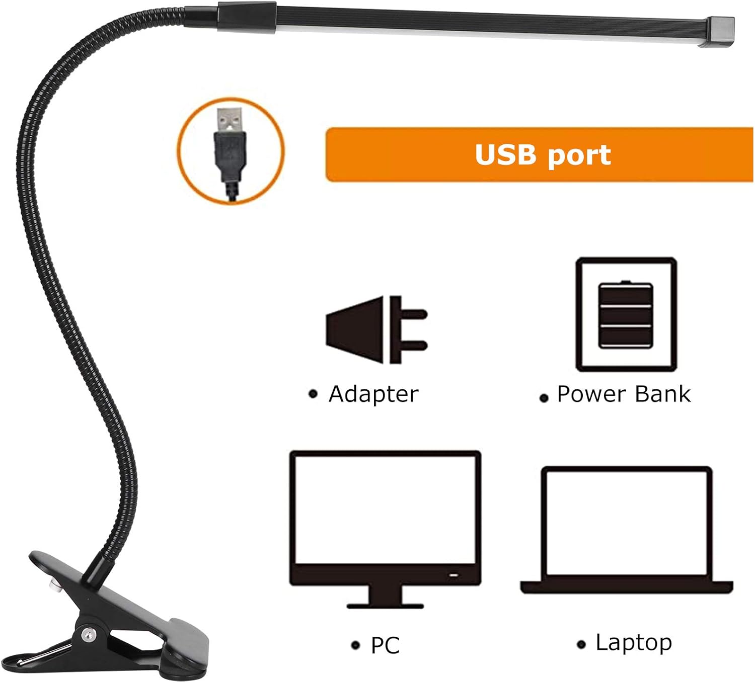 Luz LED de lectura con clip, 3 colores de temperatura continua, luz de libro para el cuidado de los ojos alimentada por USB, para niños, cabecero de