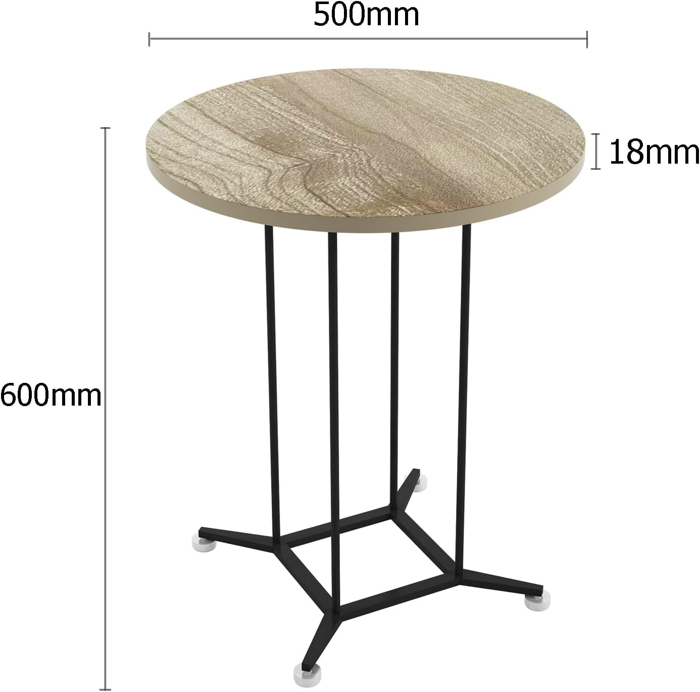 Mesa auxiliar redonda para dormitorios, mesa auxiliar redonda moderna para decoración del hogar para sala de estar y balcón, fácil montaje (cereza