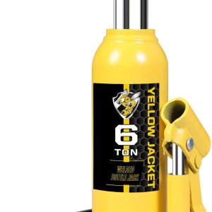 YELLOW JACKET Gato de botella soldado multidireccional de 6 toneladas (12,000 lb) para automóvil, camioneta, camión, RV, reparación de automóviles YELLOW JACKET Gato de botella soldado multidireccional de 6 toneladas (12,000 lb) para automóvil, camioneta, camión, RV, reparación de automóviles