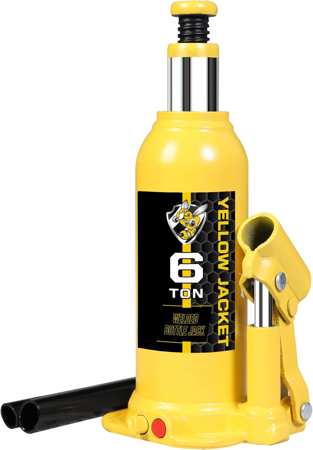 YELLOW JACKET Gato de botella soldado multidireccional de 6 toneladas (12,000 lb) para automóvil, camioneta, camión, RV, reparación de automóviles