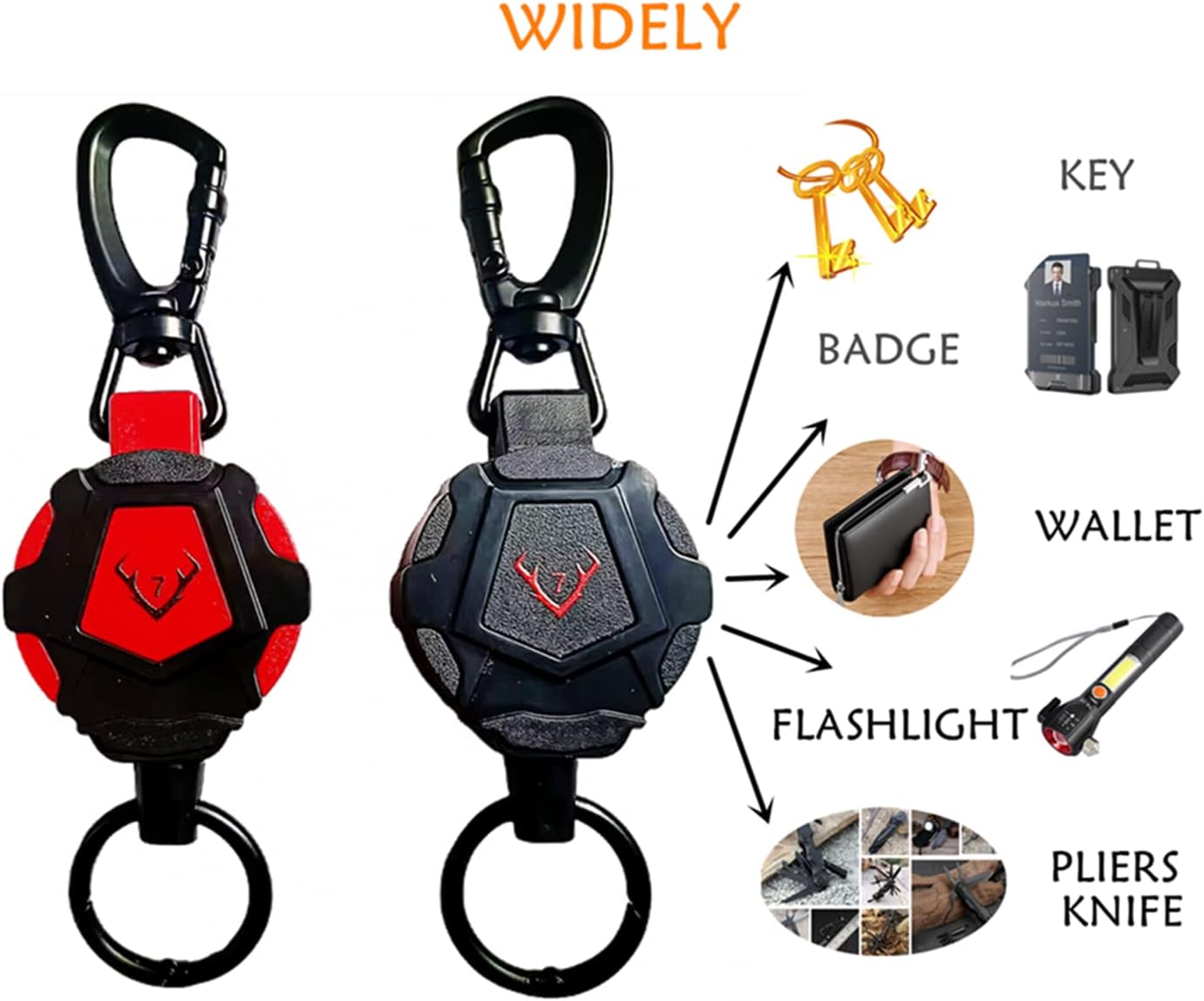 CARDCONVEX Retractable Keychain,Retractable Badge Holders,Heavy Duty Retractable Keychain,Id Badge Holders Retractable