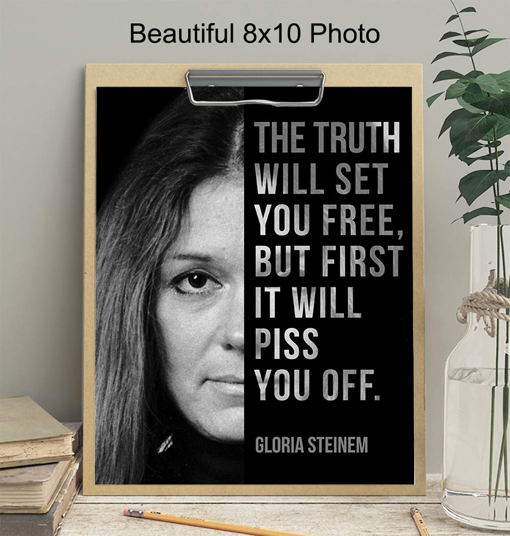Gloria Steinem, Room Decor for Women – Home, Bedroom Wall Art Decoration – Feminist Gift for Her, Girlfriend, Wife, Gay, Lesbian, Woman – 8×10