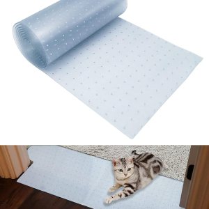 BNOSDM Protector de alfombra para gatos de interior de 8.2 pies, tapón de arañazos, plástico resistente, fácil de cortar, transparente, BNOSDM Protector de alfombra para gatos de interior de 8.2 pies, tapón de arañazos, plástico resistente, fácil de cortar, transparente,