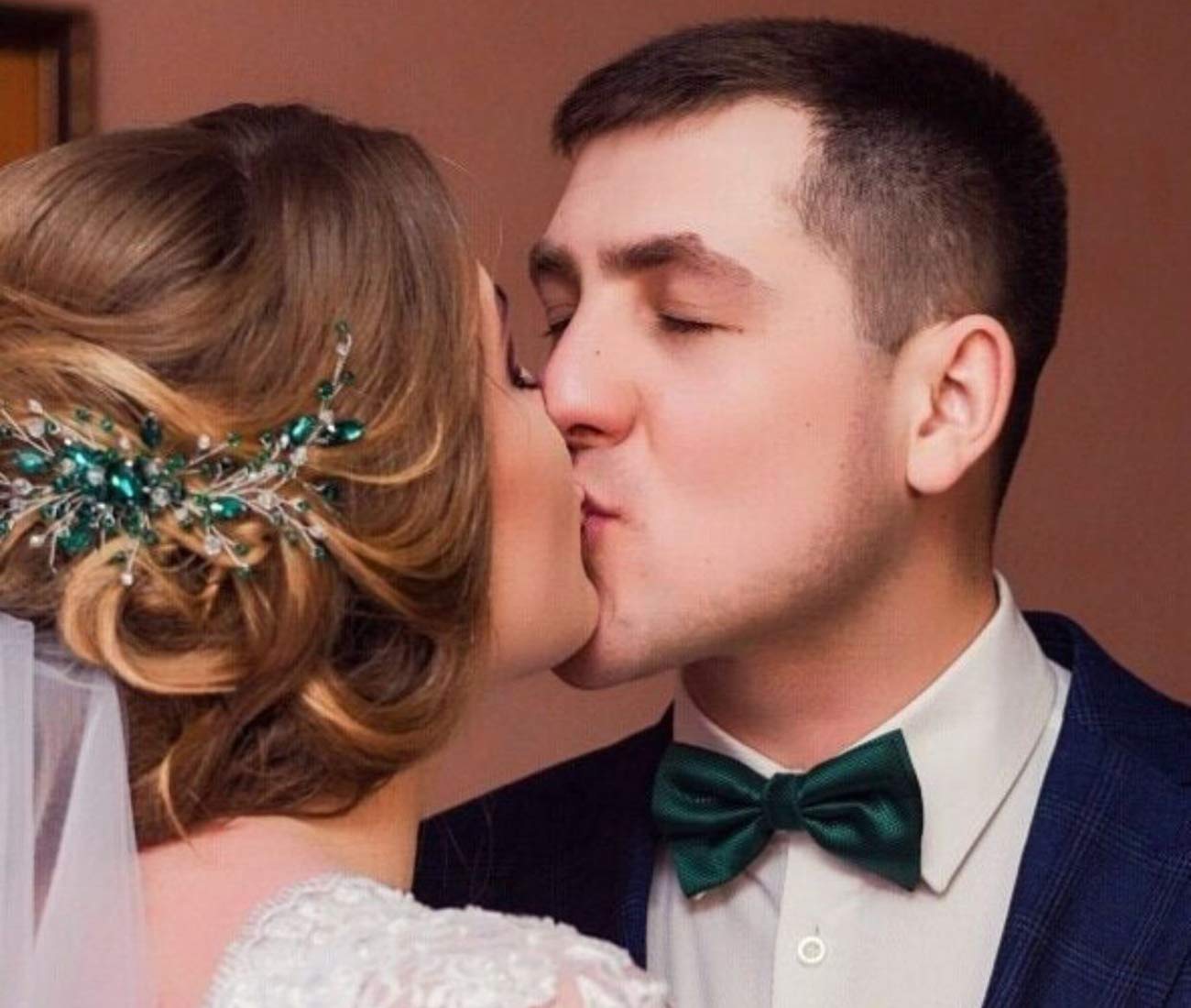 Peine para el cabello de cristal verde esmeralda para mujer, accesorio para el cabello de boda, pieza de pelo con diamantes de imitación, regalo