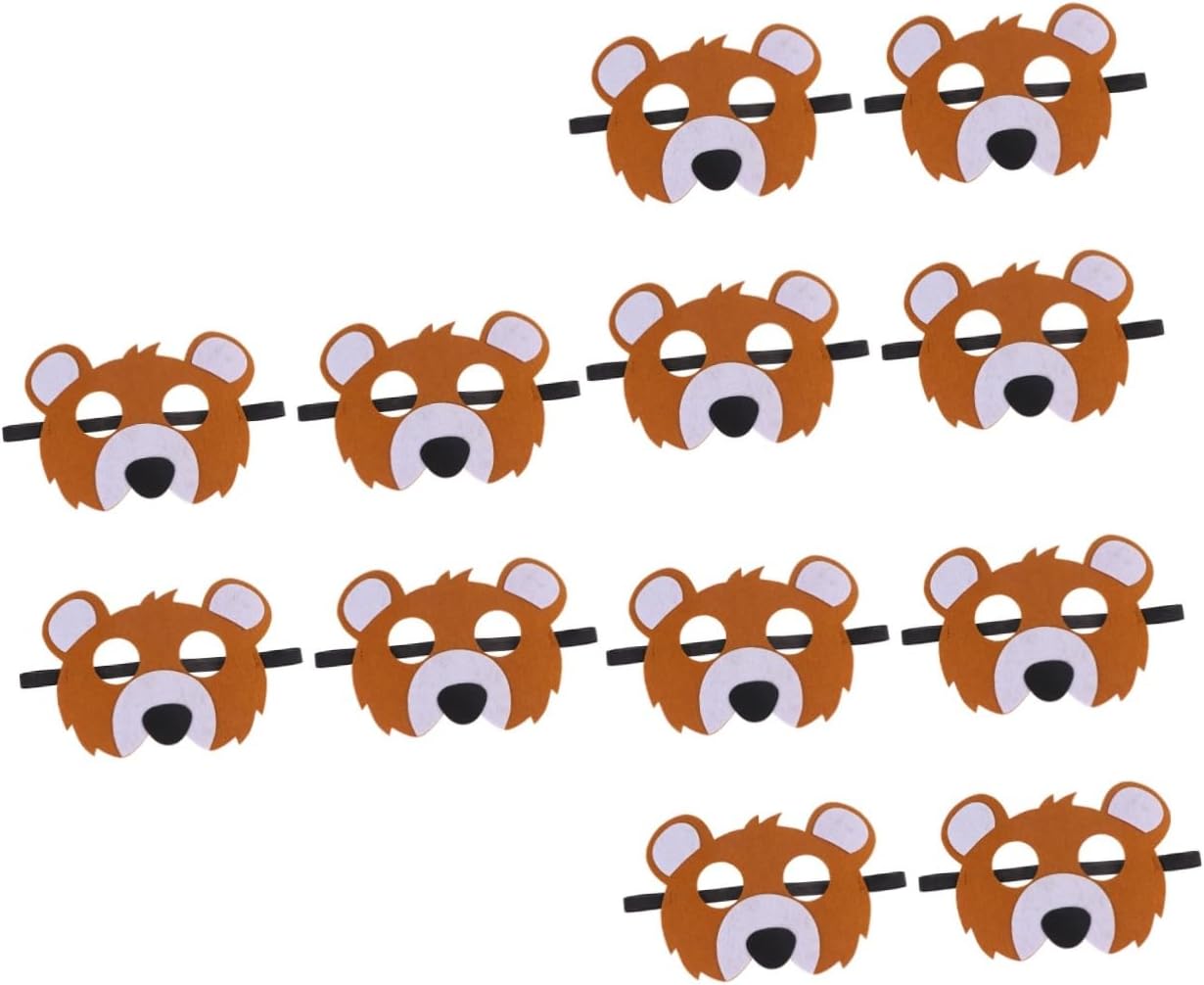 Toyvian Máscaras de animales para niños, 12 unidades, máscaras de animales para niños, máscaras con forma de animal, accesorios de rendimiento para