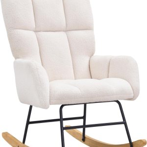 VEVOR Mecedora para guardería, mecedora deslizante con asiento suave y respaldo alto, capacidad de peso de 250 libras, tela de peluche, silla VEVOR Mecedora para guardería, mecedora deslizante con asiento suave y respaldo alto, capacidad de peso de 250 libras, tela de peluche, silla