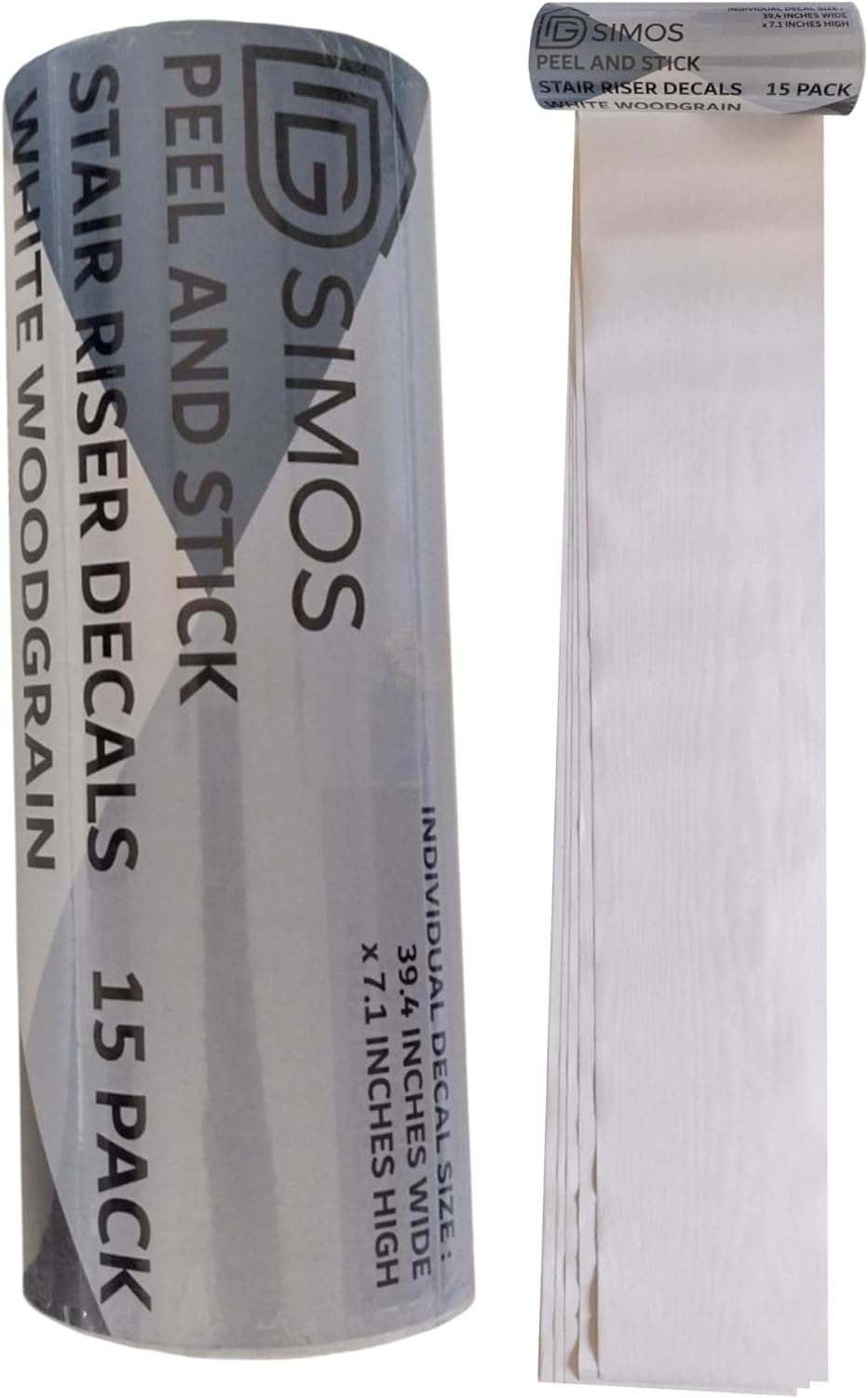 Calcomanías adhesivas para elevadores de escaleras (veta de madera blanca)