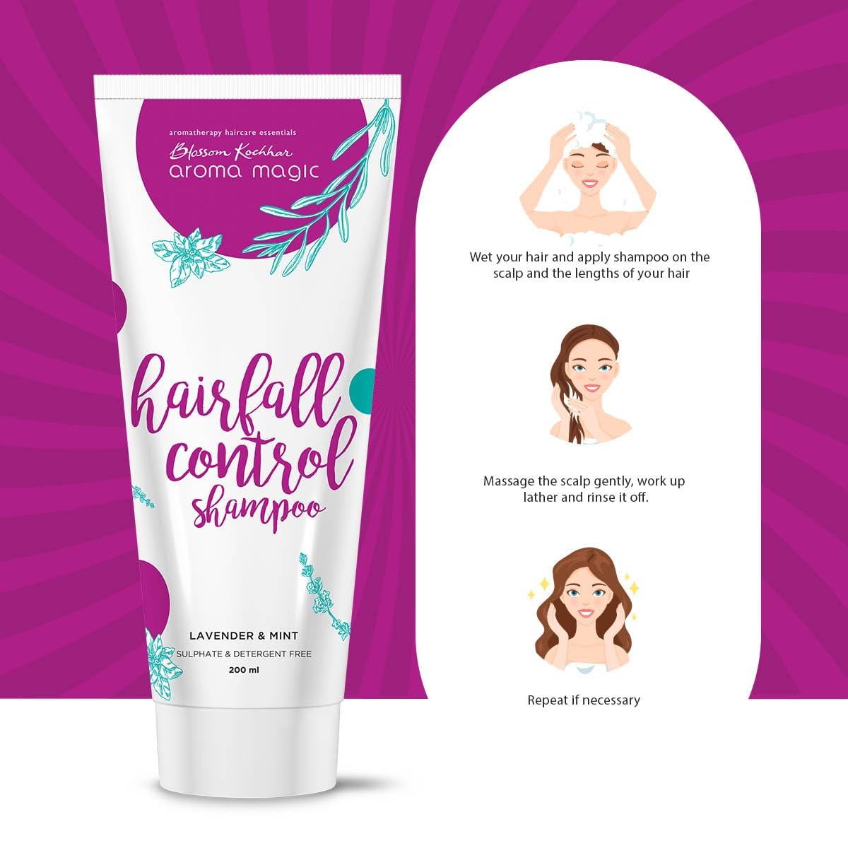 Champú de control de caídas para el cabello, 6.76 onzas líquidas (6.8 fl oz), con menta, champú hidratante anti pérdida de cabello para