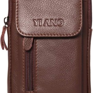 Bolso de hombro pequeño inteligente de cuero para hombre, soporte para celda de 7.0 pulgadas, funda táctica, funda de transporte, bolsa con lazo Bolso de hombro pequeño inteligente de cuero para hombre, soporte para celda de 7.0 pulgadas, funda táctica, funda de transporte, bolsa con lazo