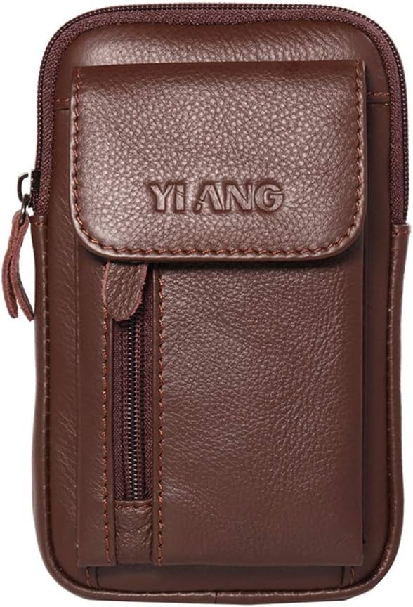 Bolso de hombro pequeño inteligente de cuero para hombre, soporte para celda de 7.0 pulgadas, funda táctica, funda de transporte, bolsa con lazo