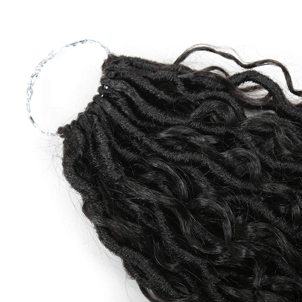 Goddess Locs – Cabello de ganchillo de 14 pulgadas, rastas estilo río bohemias, hippie, onduladas, con cabello rizado en medio y extremos (7