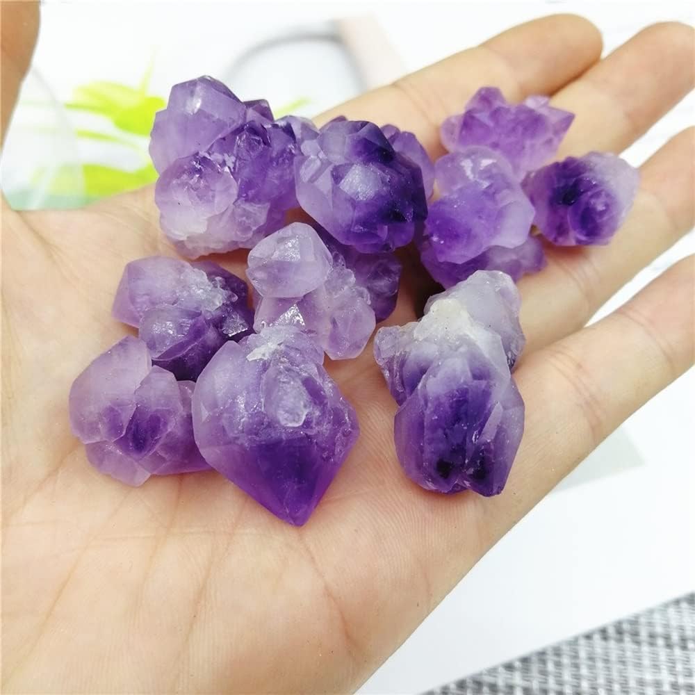 WGPHD Meditation Home – Piedras curativas naturales de cuarzo de amatista cruda natural en racimo de piedras curativas para decoración del hogar,