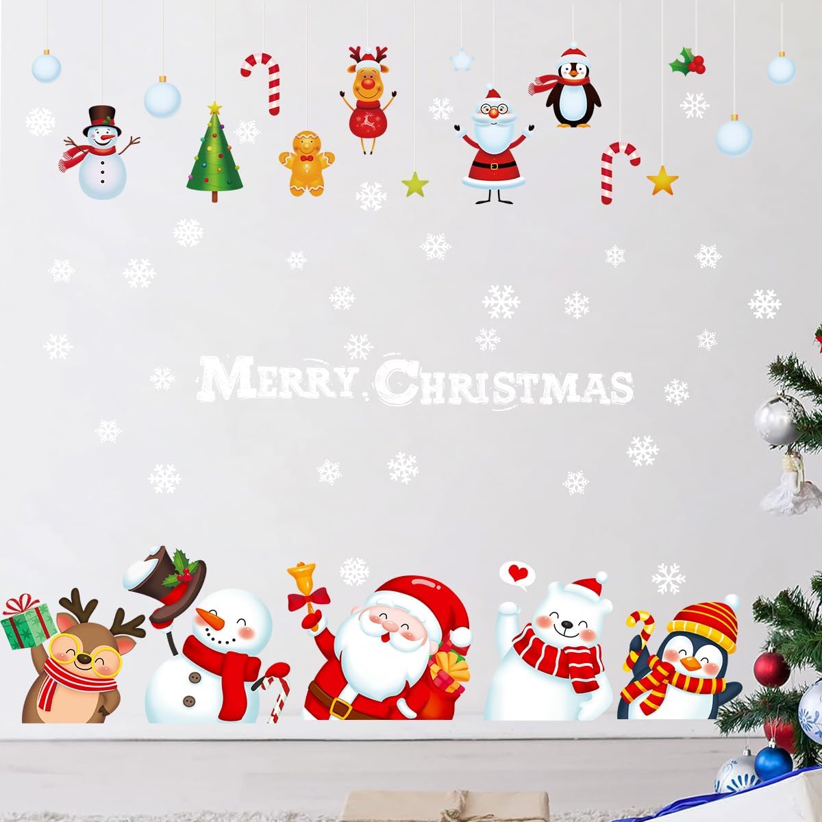 Calcomanías de pared de Navidad, calcomanías de pared de Navidad extraíbles, calcomanías de pared de Navidad, calcomanías de pared de Navidad,