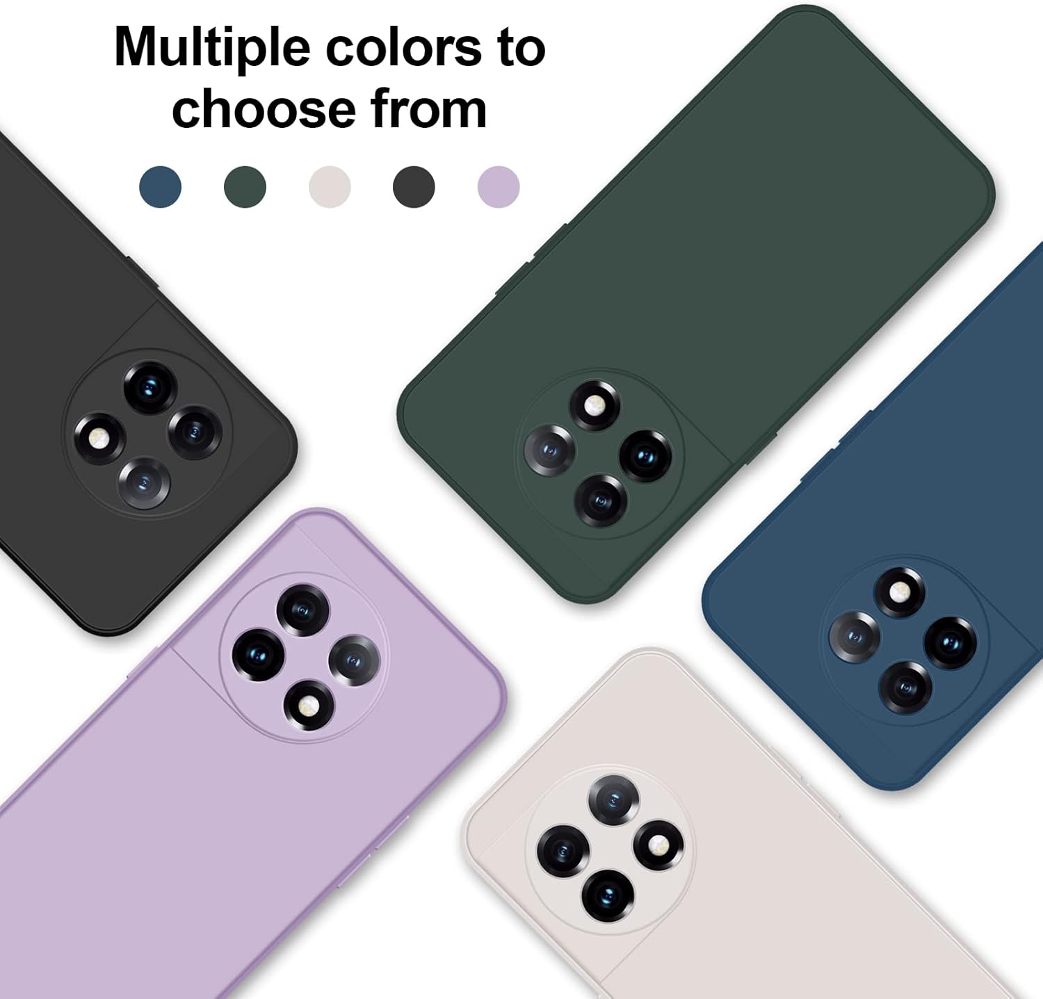 GiiYoon Funda de silicona compatible con OnePlus 11, funda de cuerpo completo para teléfono suave y sedosa con protección de cámara, funda a prueba