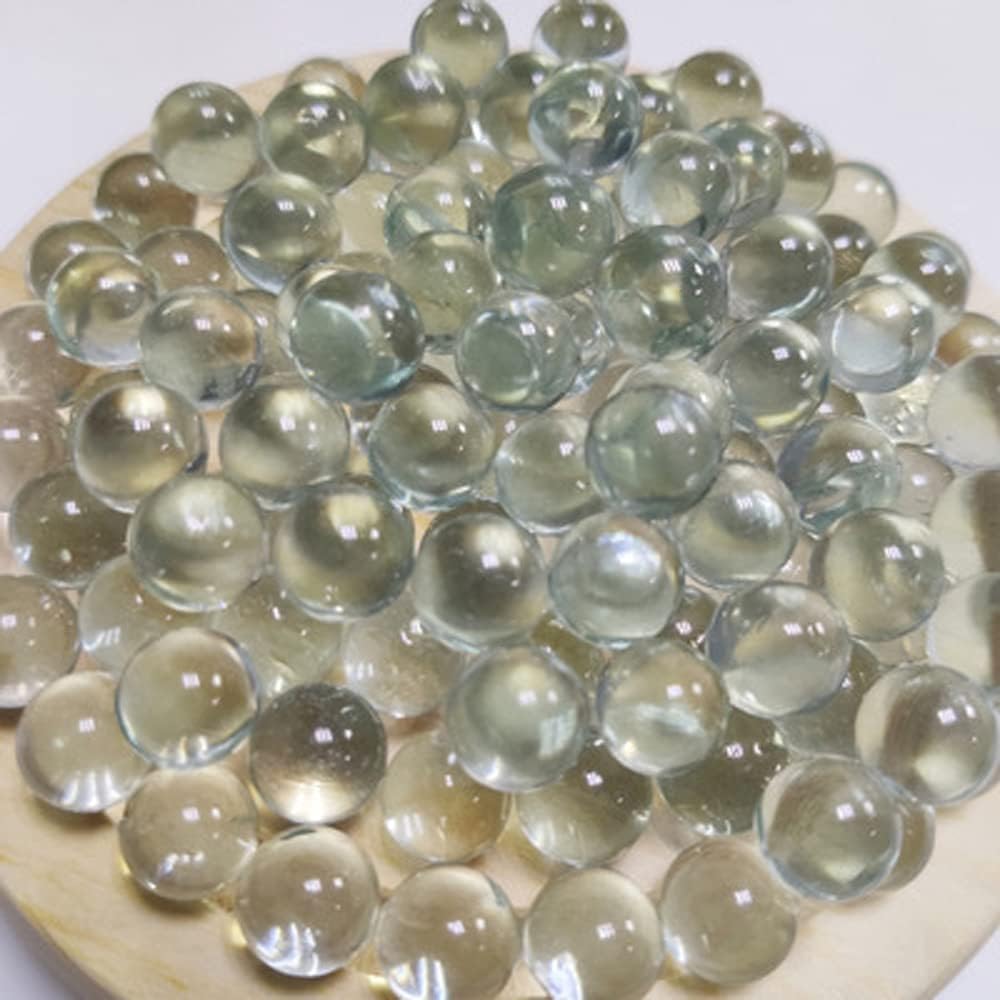 100 piezas de canicas de vidrio de 0.394 in a granel rellenos de jarrón redondo de mármol sólido transparente mármol mármol juegos