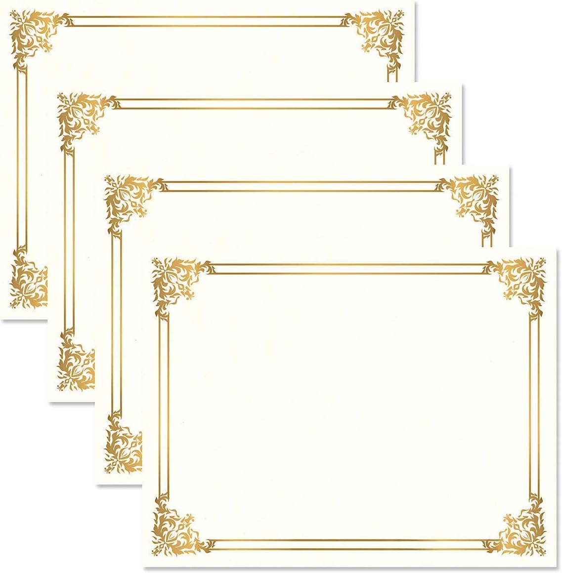 Empire Gold & White Parchment Certificate Papers – Paquete de 100, compatible con impresoras láser y de inyección de tinta, para oficina, premios de