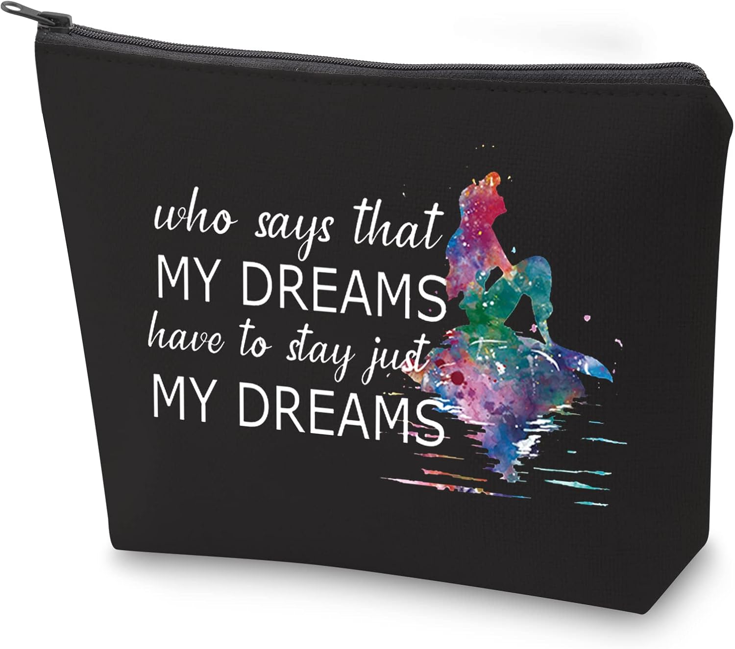 ZJXHPO Bolsa de cosméticos de sirena, bolsa de maquillaje para fanáticos de Ariel, con cremallera, bolsa de aseo de princesa sirena, regalo