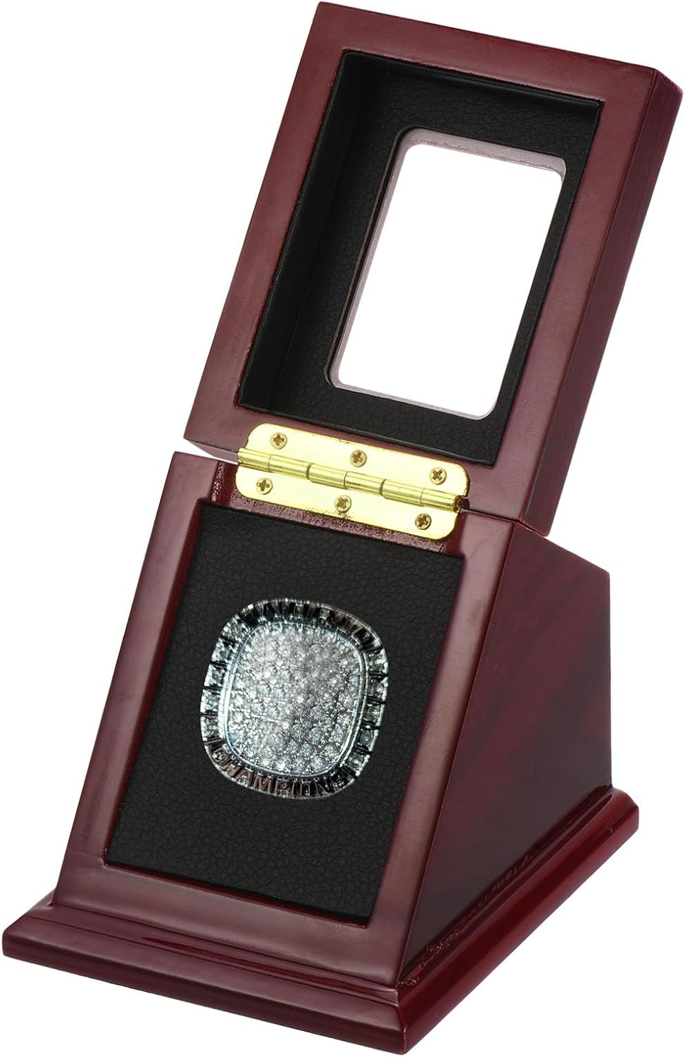 PATIKIL Estuche de exhibición de anillo de campeonato, caja de almacenamiento de cristal para coleccionar anillo de béisbol, anillo de softbol,