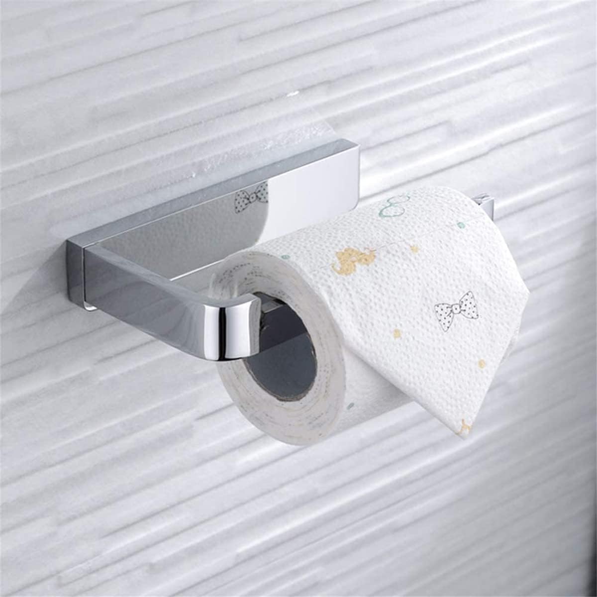 Flybath Soporte de papel higiénico latón macizo acabado cromado plateado baño rollo papel higiénico soporte montado en la pared