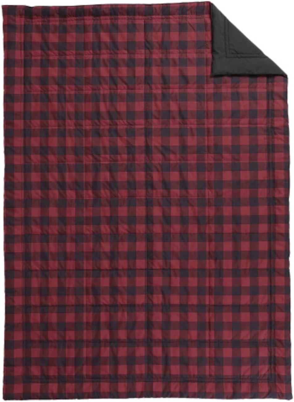 Eddie Bauer – Manta Queen, ropa de cama reversible ligera, decoración del hogar a cuadros de búfalo para todas las estaciones (rojonegro, Queen)
