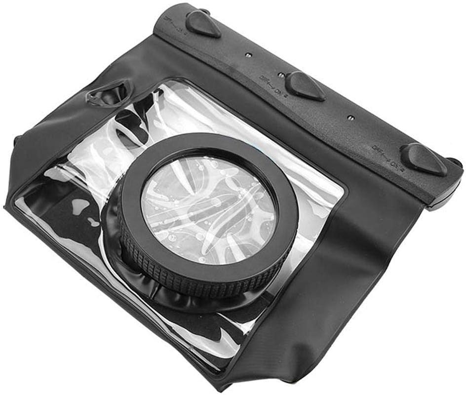 Caja impermeable de la carcasa de la cámara 65.6 ft Bolsa protectora submarina para Canon para Nikon DSLR SLR cámara sin espejo (negro)
