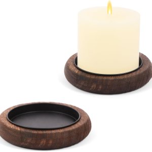 Hatway Portavelas de madera, decoración de granja, bandeja de velas de pilar de madera para centro de mesa, bandeja decorativa pequeña, elevador Hatway Portavelas de madera, decoración de granja, bandeja de velas de pilar de madera para centro de mesa, bandeja decorativa pequeña, elevador