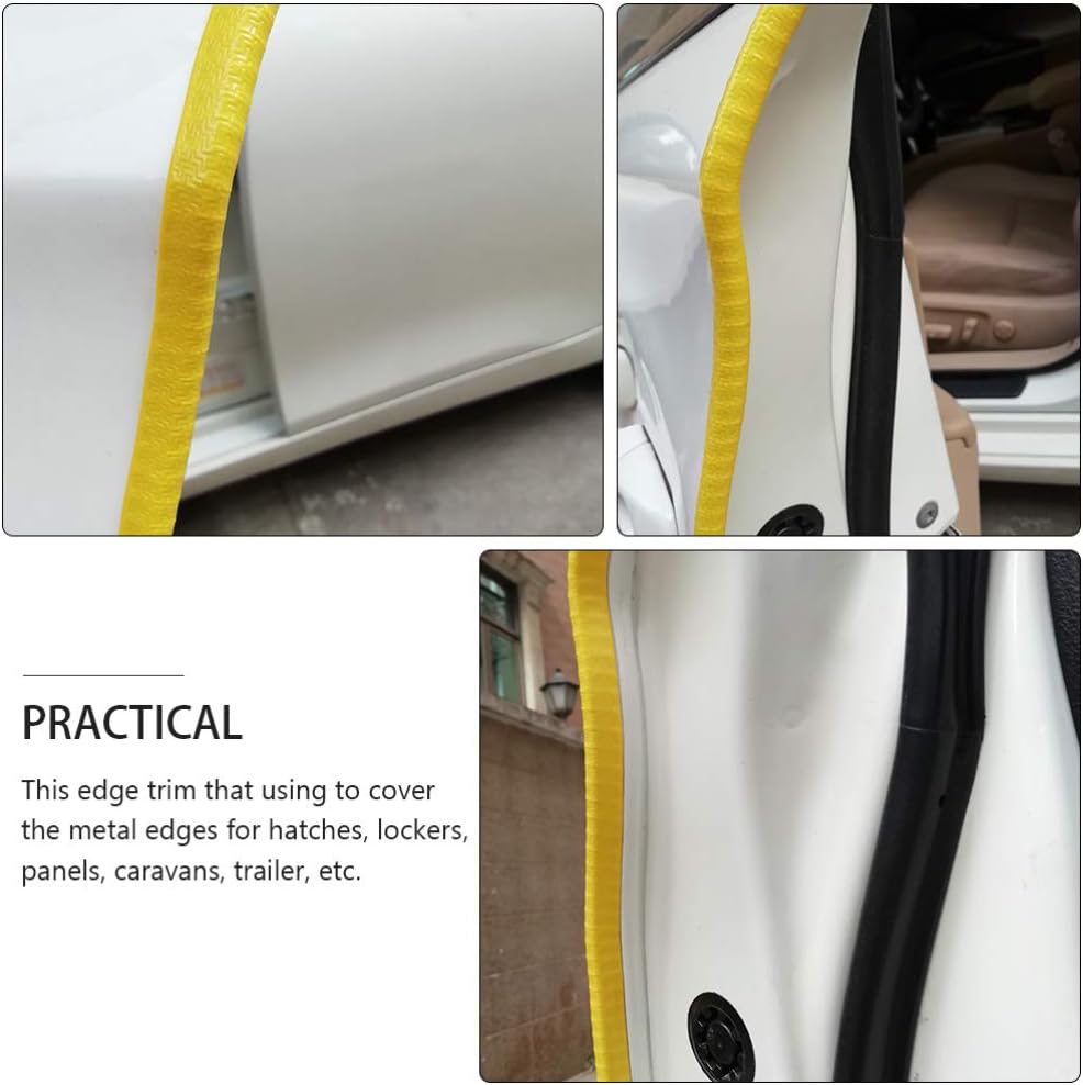 Garneck Protectores de borde de puerta de automóvil de goma en forma de U, protector de tiras de sellado de borde de puerta de automóvil para