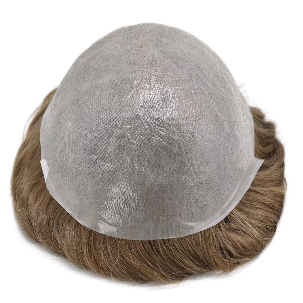 SINGA HAIR Tupé de piel sintética para hombres, piezas de cabello humano para hombre, 10×8, piel fina, 0.002 in, sistema de reemplazo de cabello