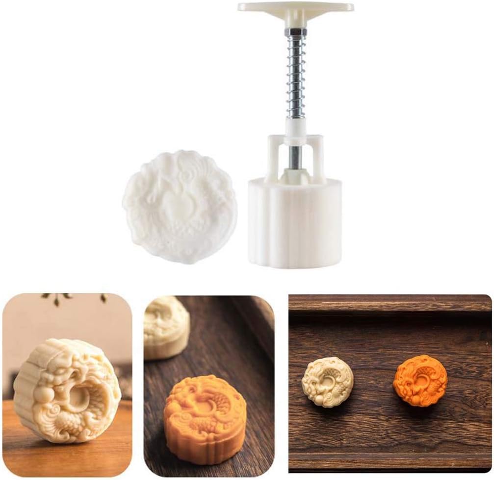 Molde de galletas de 1.76oz con diseño de dragón chino en 3D, para decoración de tartas de mediados de otoño
