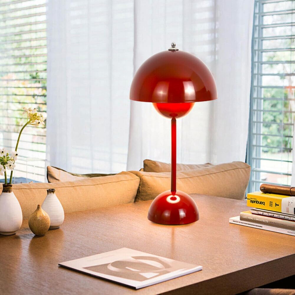 Lámpara de escritorio inalámbrica Flower-Bud LED Touch USB Dimming Mesa Dormitorio Luz de noche tipo C (amarillo)