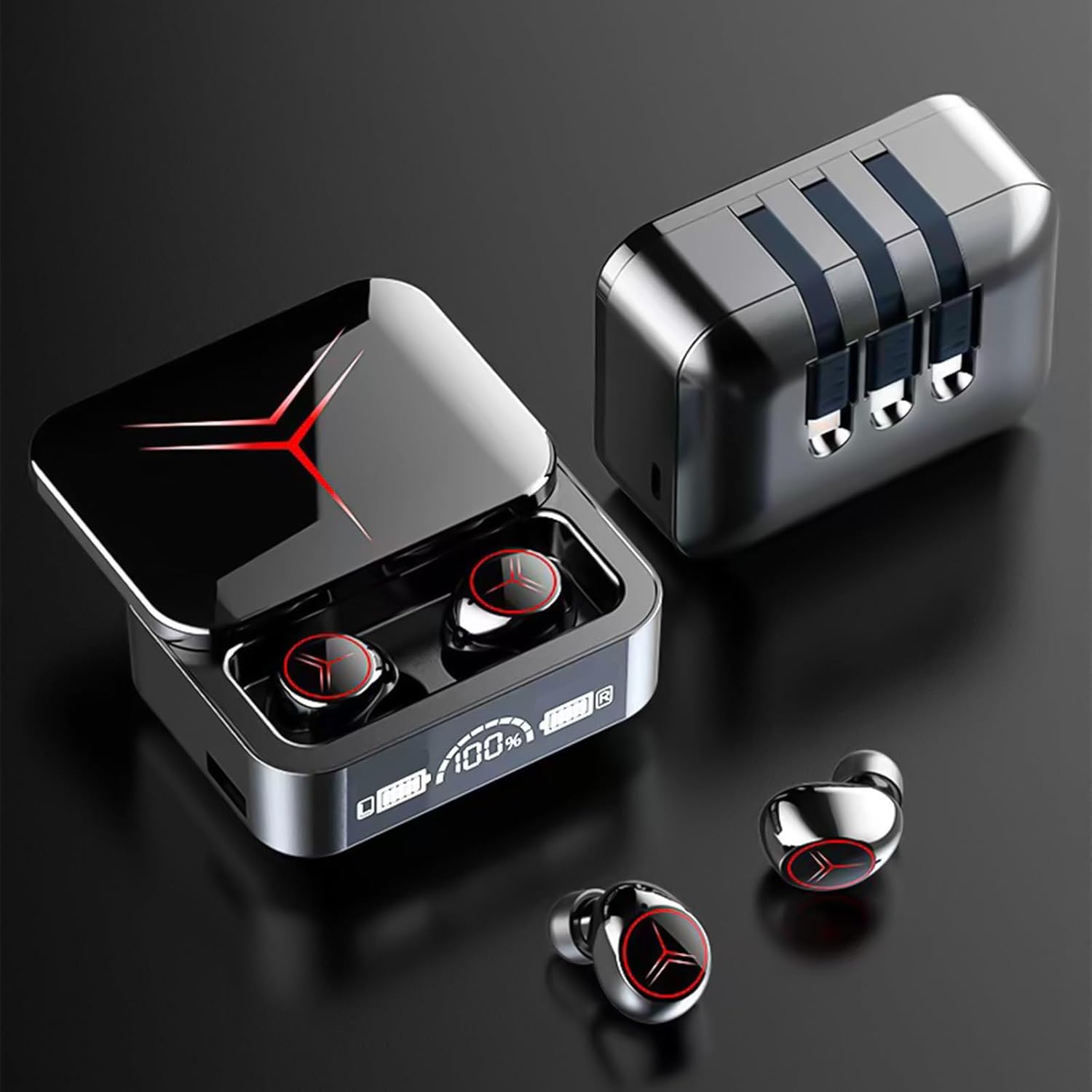 Auriculares inalámbricos Bluetooth Auriculares Bluetooth V5.2 Auriculares inalámbricos 60 horas de duración de la batería con estuche de carga