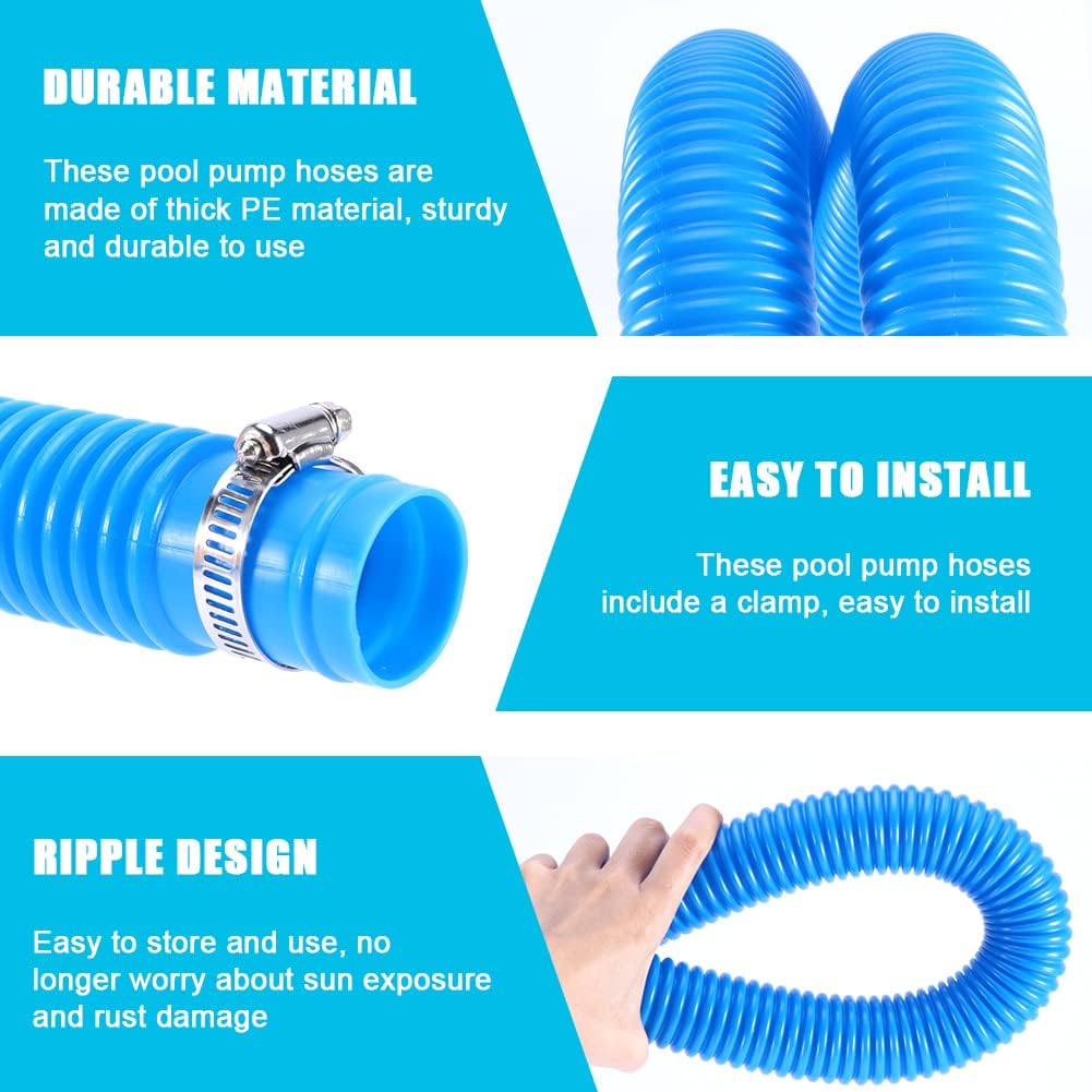 Manguera de repuesto para bomba de piscina sobre el suelo, mangueras de piscina de 1.25 x 59 pulgadas, compatible con bomba de filtro 607, 637, 3