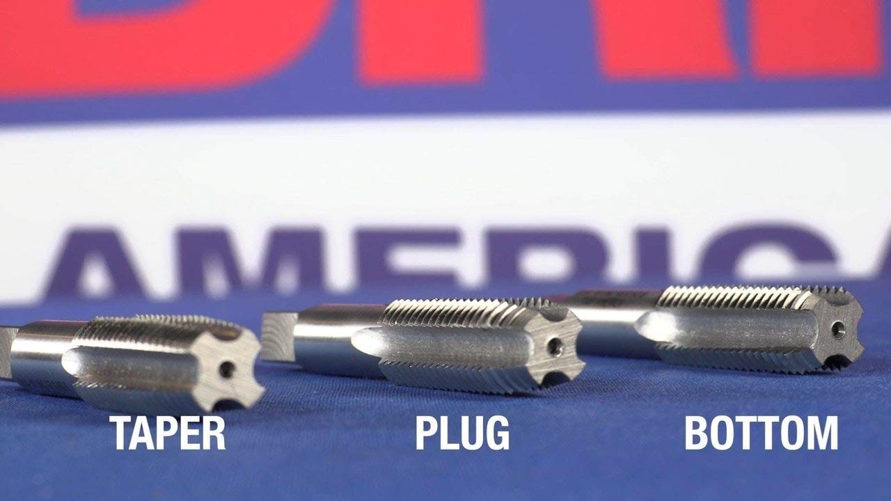 Drill America serie TA macho de roscar manual de acero de alta velocidad (#0-80 – 1-12″, m3 – m24, ajuste, conecte, llegue hasta el fondo y