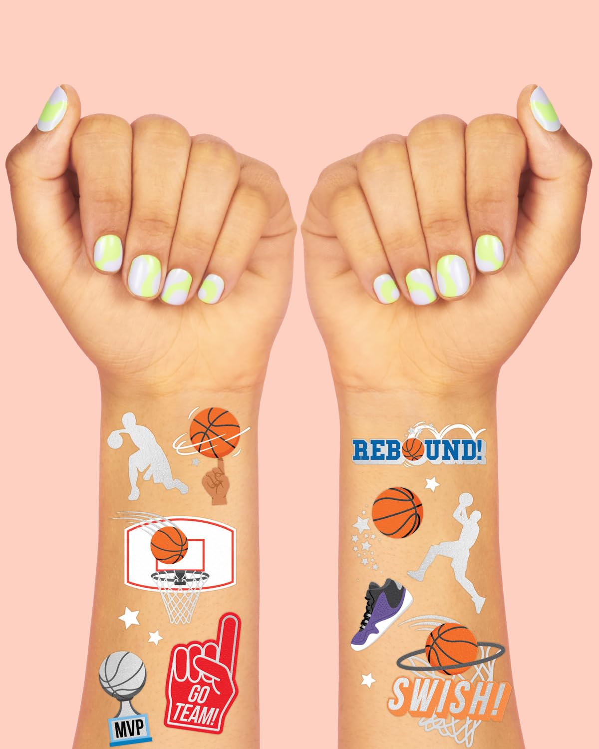 xo, Fetti Tatuaje temporal de baloncesto  58 estilos de aluminio  Decoraciones de fiesta de cumpleaños de baloncesto, recuerdos de fiesta, deportes