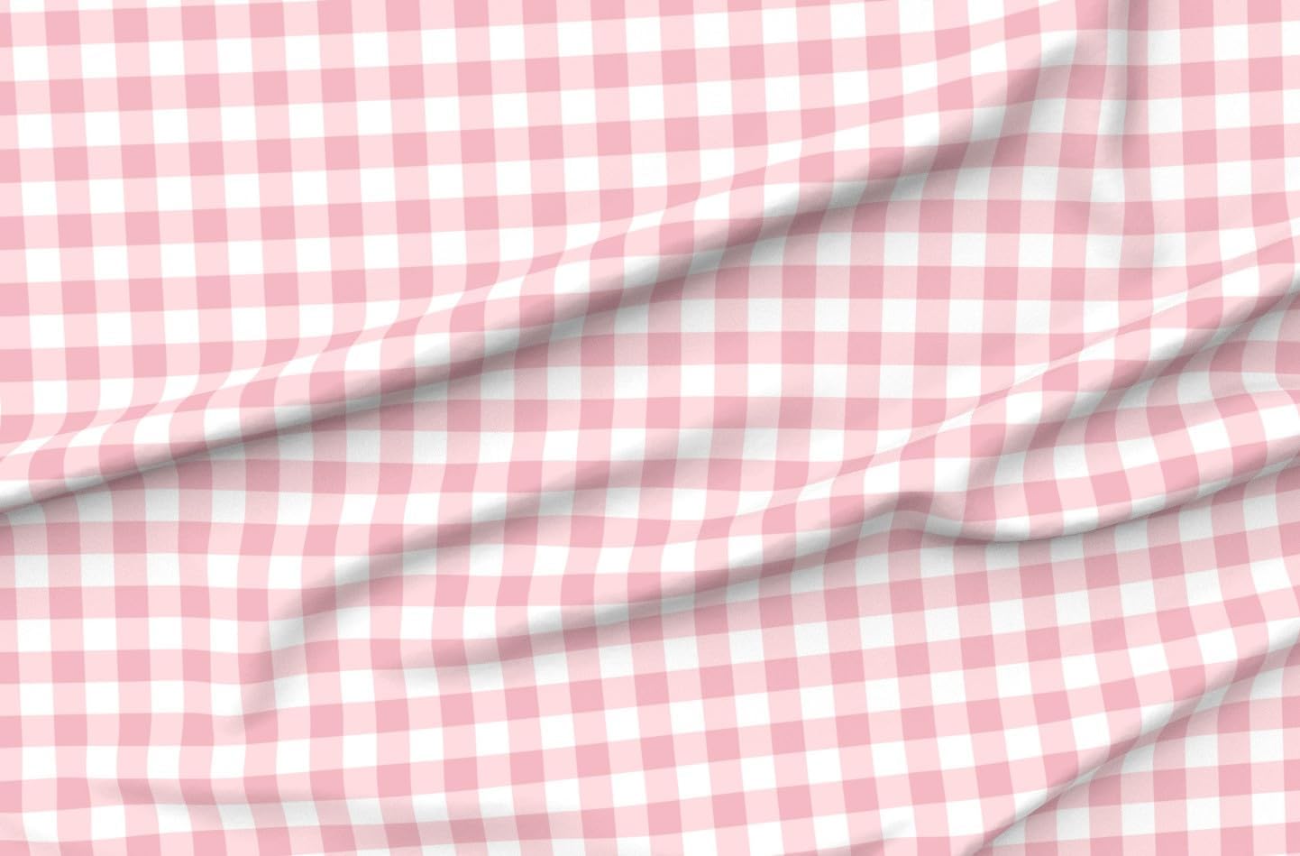Spoonflower Fabric – Pink Retro Gingham Check Fun Groovy 90 S Tickled Bright Neon Country Printed on Satin Fabric Fat Quarter – Sewing Lining