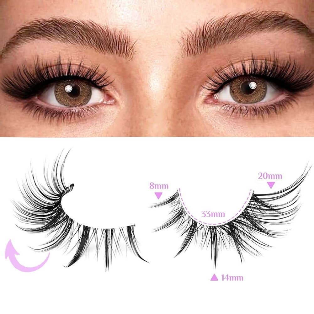Pestañas de manga de ojo de gato, pestañas finas de 0.787 pulgadas, ojos de zorro, aspecto natural, pestañas postizas de anime Foxy, banda