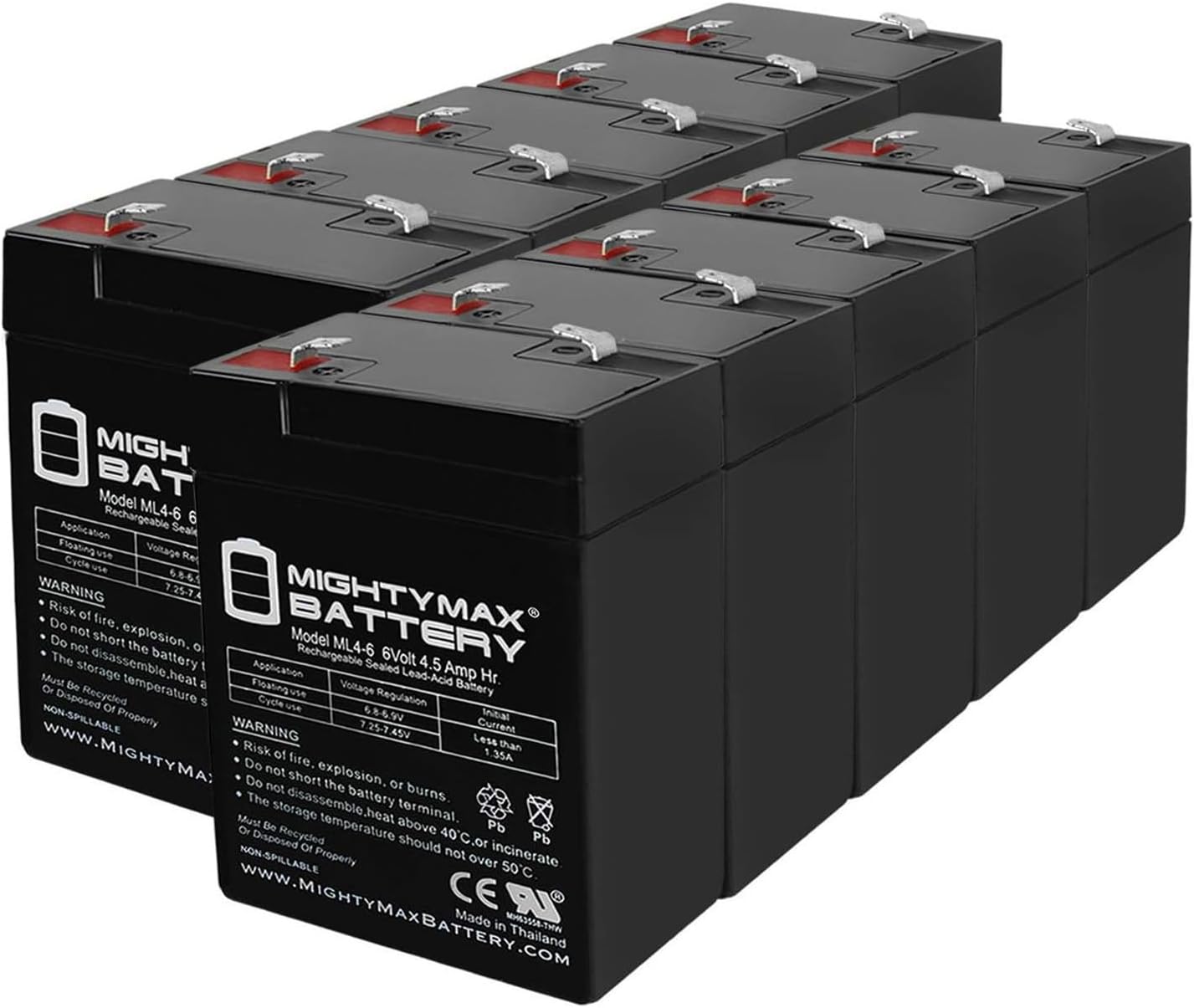 Batería de 6 V 4.5 AH reemplaza Peg Perego Case IH IGED1112 – 10 unidades