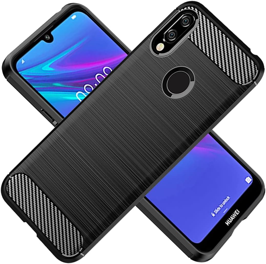 Koarwvc Funda de teléfono para Huawei Y6 2019, Huawei Y6 Pro 2019, Huawei Y6s Case Honor 8A, funda de fibra de carbono a prueba de golpes,
