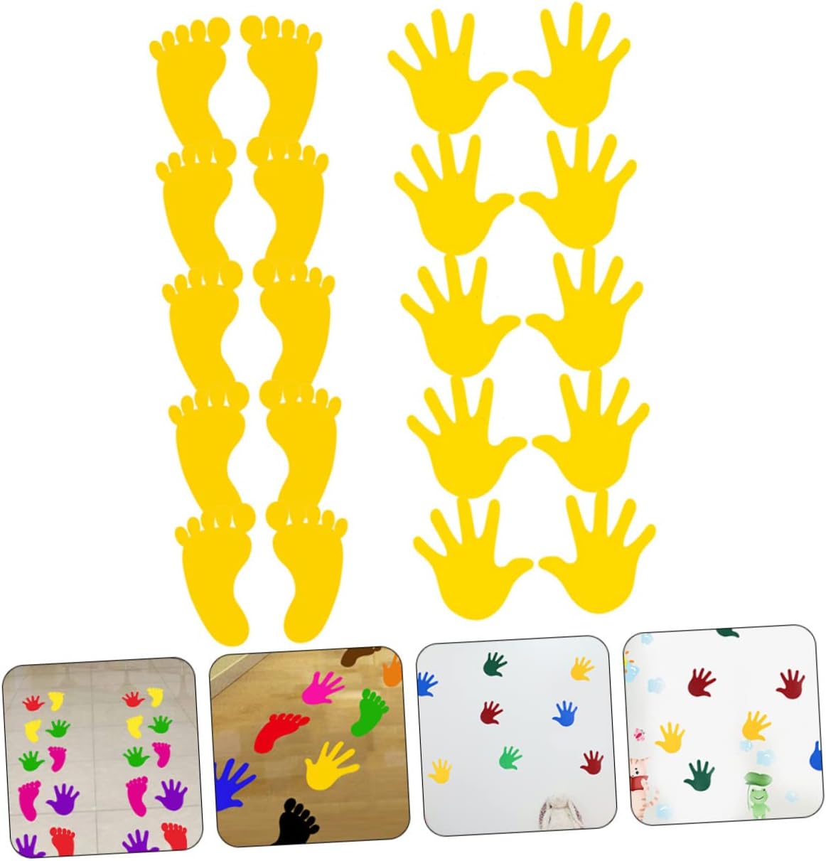 Totority 30 pares de calcomanías de pared para bebé, calcomanías de dibujos animados para niños, calcomanías de huellas para piso, calcomanías para