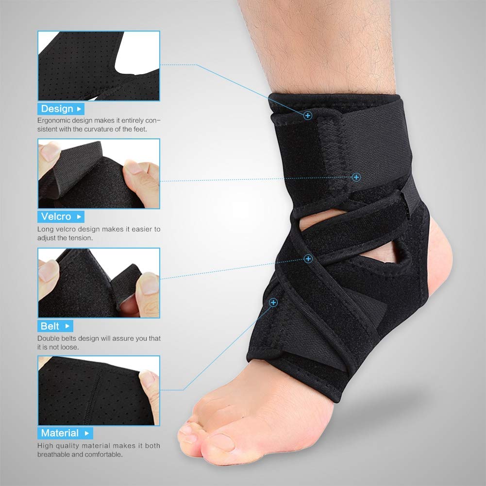 GOTOTOP Tobillera, soporte de pie transpirable ajustable, férula diurna con correa de talón que se adapta al zapato, alivio del dolor y esguinces,