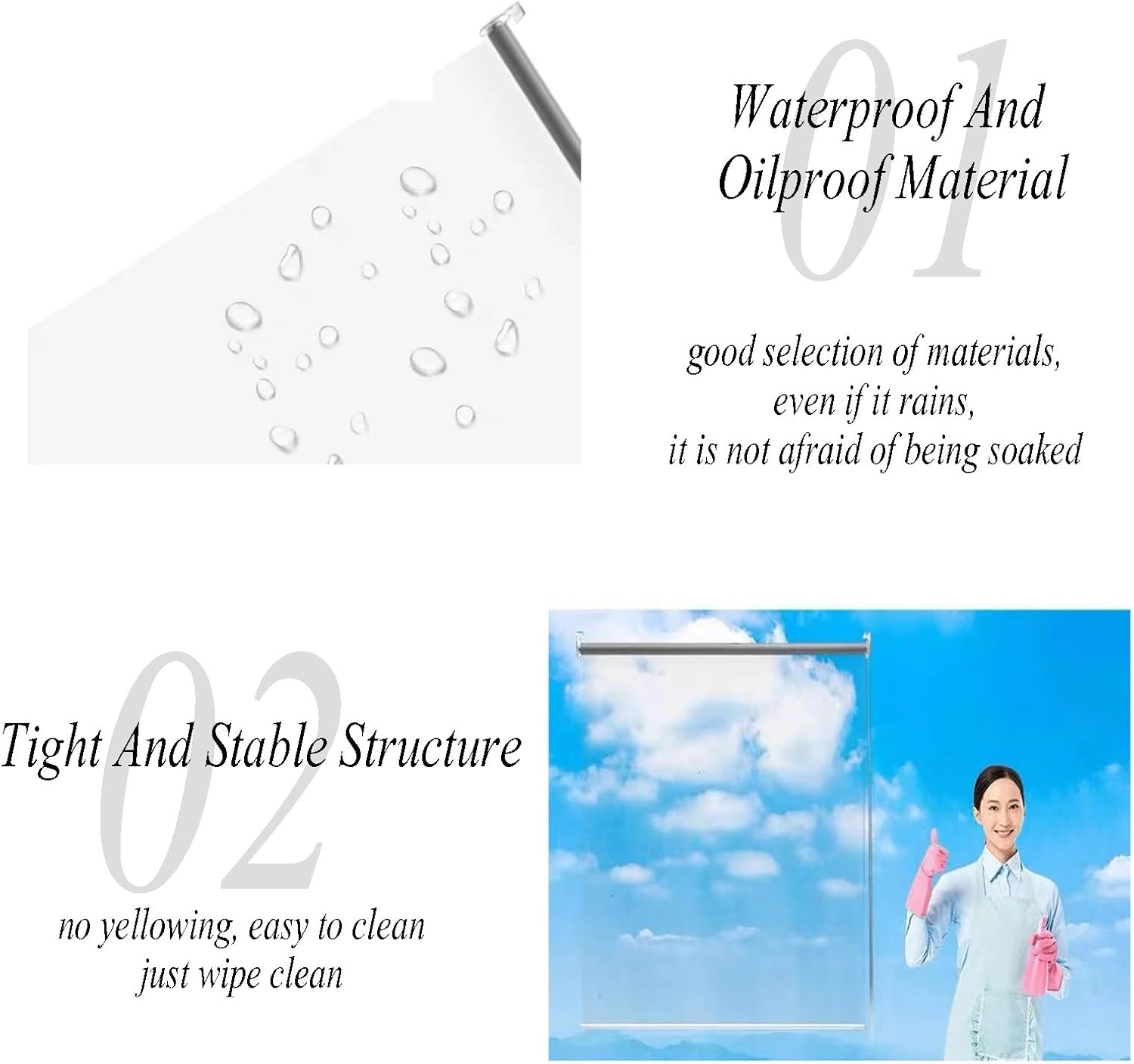 Persianas enrollables transparentes, cortina de PVC transparente, persianas opacas para ventana, persianas enrollables transparentes, persianas