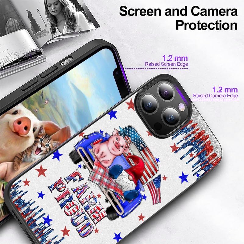 America Farm – Funda para teléfono compatible con iPhone 15, 14, 13, 12, 11 Pro Max, Samsung Galaxy S23 S22 S21 S20 FE Plus UltraA14 A54 A53 A03S