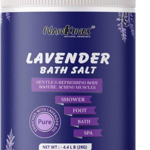 Baño de lavanda y remojo de pies 4.4 libras enriquecido con sal de Epsom  Aceite esencial de lavanda  Aceite de oliva y aceite de coco, Baño de lavanda y remojo de pies 4.4 libras enriquecido con sal de Epsom  Aceite esencial de lavanda  Aceite de oliva y aceite de coco,