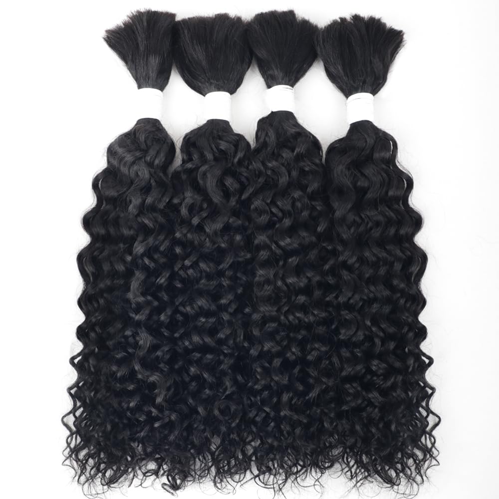 Nvnvdij Cabello liso a granel para trenzar, 3.53 oz por paquete, extensiones sin trama, 100% cabello humano Remy natural a granel (14 pulgadas,