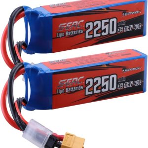 SUNPADOW Batería Lipo RC de 11.1V 3S 40C 2250mAh con conector XT60 recargable para avión RC Quadcopter, helicóptero, drone FPV Racing Hobby (2 SUNPADOW Batería Lipo RC de 11.1V 3S 40C 2250mAh con conector XT60 recargable para avión RC Quadcopter, helicóptero, drone FPV Racing Hobby (2
