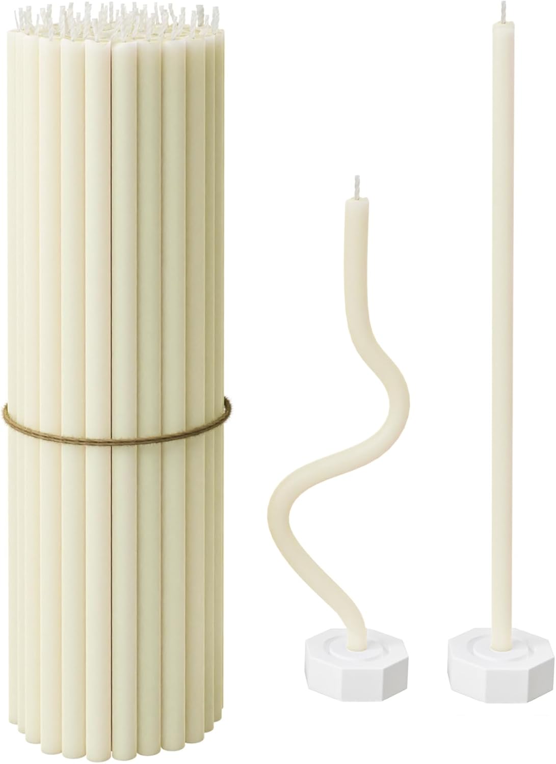 BlueBee – Velas de cera de abeja pura a granel para el hogar, 50 velas altas y delgadas, aroma a miel, sin humo, de larga duración, totalmente